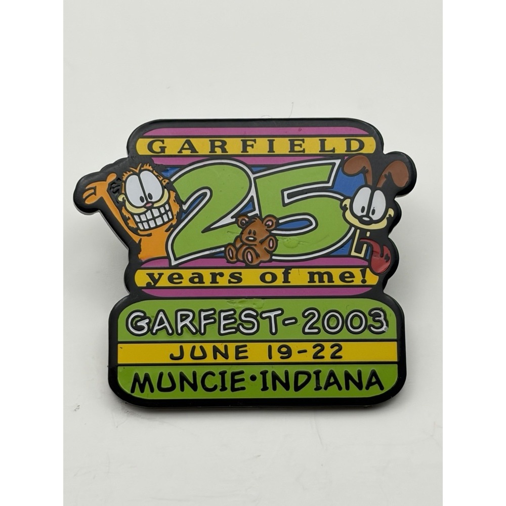 Garfield Garfest 2003 Muncie Indiana 25th Anniversary Lapel Hat‎ Pin